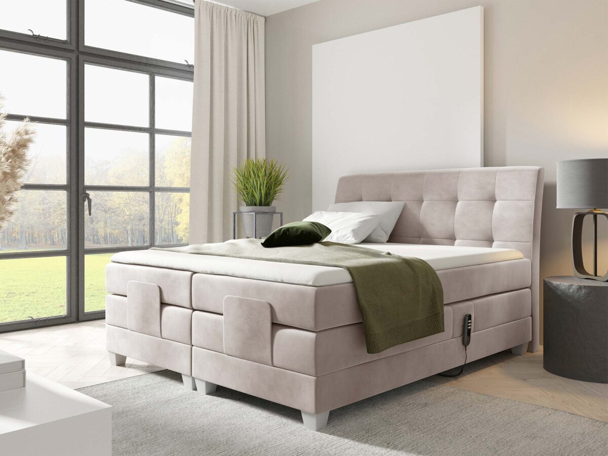 Kremowy narożnik Diego z elektrycznym rozkładaniem oparcia Kremowy narożnik Diego z elektrycznym rozkładaniem oparcia