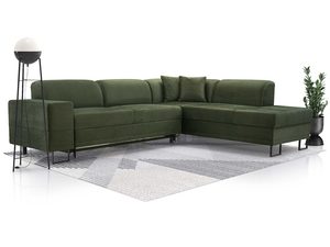 Miniaturka 8 - Oliwkowy narożnik tapicerowany w kształcie L z poduszkami aranżacja