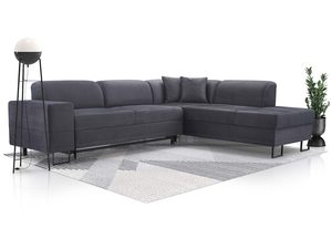 Miniaturka 10 - Grafitowy narożnik tapicerowany w kształcie L z poduszkami aranżacja