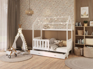 Miniaturka 16 - Łóżko domek ze schowkiem i barierką Bella