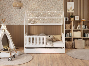 Miniaturka 15 - Łóżko domek ze schowkiem i barierką Bella