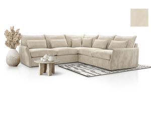 Miniaturka 4 - Kremowy narożnik modułowy sztruksowy z próbką tkaniny Lincoln