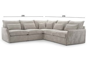 Miniaturka 12 - Narożnik modułowy szary w tkaninie sztruksowej z wymiarami