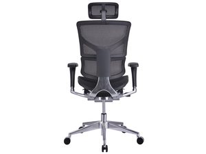 Miniaturka 3 - Czarny fotel biurowy ergonomiczny siatkowy tył konstrukcja aluminiowa