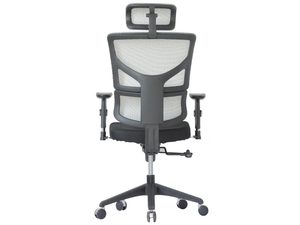 Miniaturka 1 - Szary fotel biurowy ergonomiczny siatkowy tył konstrukcja grafitowa