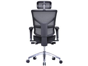 Miniaturka 2 - Fotel biurowy ergonomiczny czarny siatkowy tył konstrukcja czarna rama