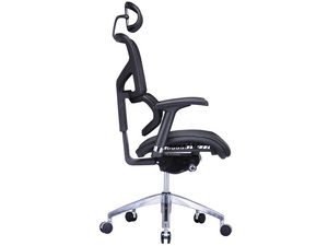 Miniaturka 3 - Czarny fotel biurowy ergonomiczny siatkowy profil z mechanizmem regulacji