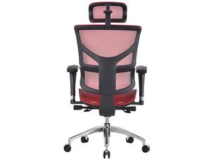 Miniaturka 2 - Fotel biurowy ergonomiczny bordowy siatkowy tył konstrukcja czarna