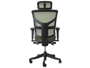 Miniaturka 4 - Zielony fotel biurowy ergonomiczny siatkowy widok z tyłu konstrukcja