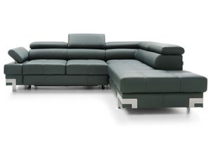 Miniaturka 3 - Narożnik butelkowa zieleń z regulowanymi zagłówkami inna perspektywa