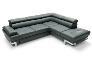 Miniaturka 4 - Narożnik skórzany butelkowa zieleń widok z góry perspektywa