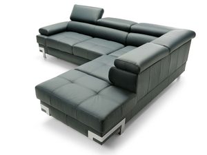 Miniaturka 7 - Narożnik skórzany butelkowa zieleń z zagłówkami widok z góry