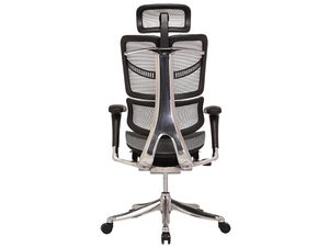 Miniaturka 3 - Czarny fotel biurowy ergonomiczny siatkowy widok z tyłu konstrukcja