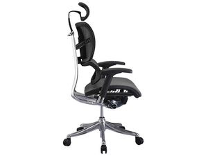 Miniaturka 2 - Fotel biurowy ergonomiczny czarny siatkowy z zagłówkiem profil