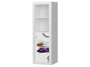 Miniaturka 2 - Biały regał dziecięcy z motywem auta wyścigowego perspektywa