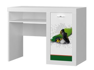 Miniaturka 3 - Biurko dziecięce białe z motywem piłki nożnej i półką perspektywa