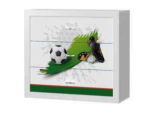 Miniaturka 2 - Biała komoda dziecięca z motywem piłki nożnej perspektywa