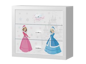 Miniaturka 3 - Komoda dziecięca biała z motywem śnieżnych księżniczek perspektywa