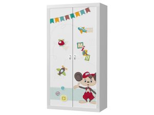 Miniaturka 4 - Biała szafa dziecięca z motywem myszki chłopca perspektywa