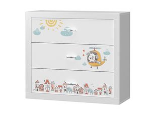 Miniaturka 6 - Biała komoda dziecięca z motywem pieska w helikopterze perspektywa