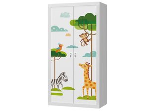 Miniaturka 8 - Szafa dziecięca biała z motywem zwierząt safari perspektywa