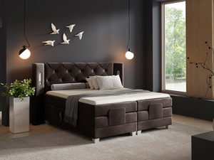 Miniaturka 15 - Nowoczesne łóżko elektrycznie regulowane pikowane zagłowie Skin