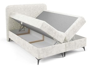 Miniaturka 5 - Tapicerowany narożnik jasnobrązowy z otwartym pojemnikiem na pościel