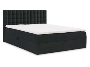 Miniaturka 7 - Łóżko czarne z pikowanym oparciem w boucle nowoczesne