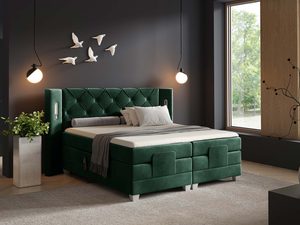 Miniaturka 12 - Nowoczesne łóżko elektrycznie regulowane pikowane zagłowie Skin