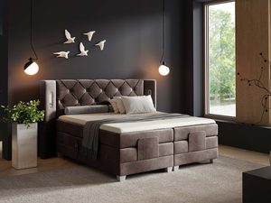 Miniaturka 9 - Nowoczesne łóżko elektrycznie regulowane pikowane zagłowie Skin