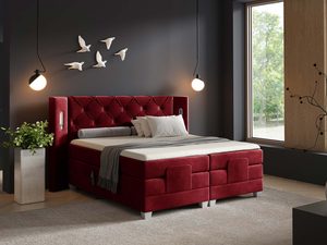 Miniaturka 10 - Nowoczesne łóżko elektrycznie regulowane pikowane zagłowie Skin