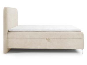 Miniaturka 8 - Łóżko kontynentalne kremowe sztruksowe profil z eleganckim oparciem