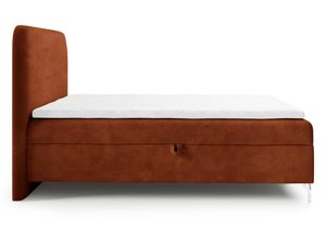 Miniaturka 12 - Łóżko kontynentalne ceglaste sztruksowe profil z chromowanymi nogami