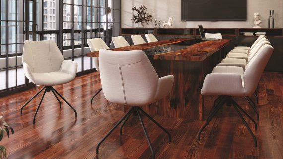 Miniaturka 4 - Loftowy fotel obrotowy 360° tapicerowany Holika 180