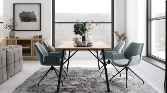 Miniaturka 5 - Loftowy fotel obrotowy 360° tapicerowany Holika 180