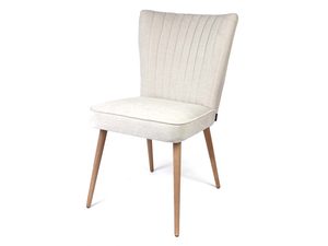 Miniaturka 1 - Krzesło tapicerowane kremowe z przeszyciami pionowymi perspektywa