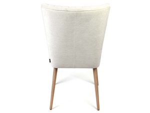 Miniaturka 2 - Krzesło tapicerowane kremowe z przeszyciami pionowymi tył