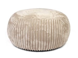 Miniaturka 2 - Pufa tapicerowana sztruks kremowa okrągła perspektywa