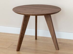 Miniaturka 1 - Stolik kawowy dębowy okrągły na trzech nogach