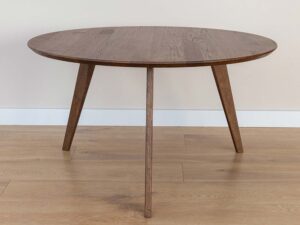 Miniaturka 3 - Dębowy stolik kawowy okrągły na trzech nogach