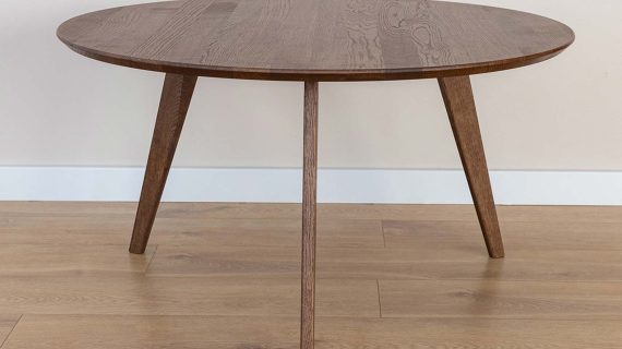 Miniaturka 3 - Klasyczny nowoczesny dębowy stolik 90 cm Basic