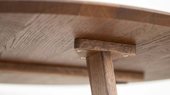 Miniaturka 5 - Klasyczny nowoczesny dębowy stolik 90 cm Basic