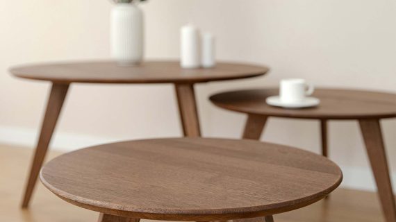 Miniaturka 6 - Klasyczny nowoczesny dębowy stolik tabacco Basic