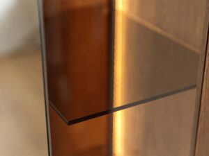 Miniaturka 15 - Szklana półka półsłupka tabacco z podświetleniem LED zbliżenie