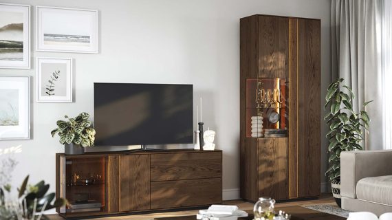 Miniaturka 16 - Szafka RTV 165 cm tabacco 2 półki Essentia