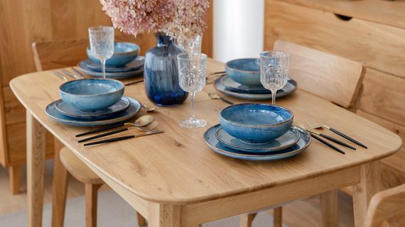 Miniaturka 8 - Klasyczny nowoczesny dębowy stół 120 cm Basic