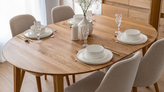 Miniaturka 15 - Klasyczny nowoczesny dębowy stół 90 cm Basic