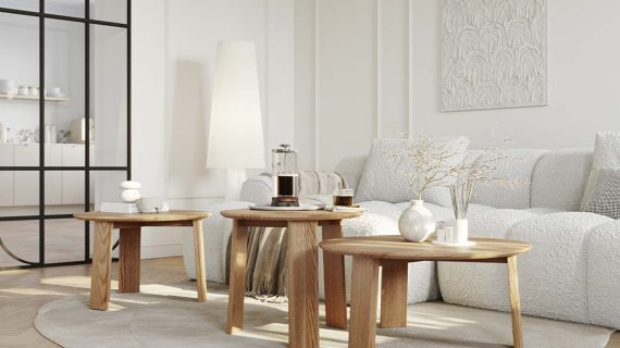 Miniaturka 10 - Klasyczny nowoczesny dębowy stolik 61 cm Asento