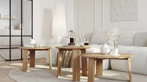 Miniaturka 8 - Klasyczny nowoczesny dębowy stolik 71 cm Asento