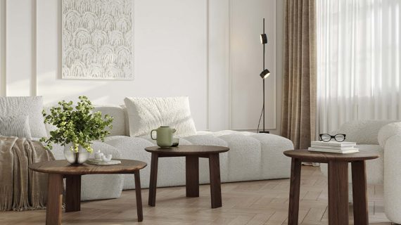 Miniaturka 1 - Klasyczny dębowy nowoczesny stolik 51 cm Asento